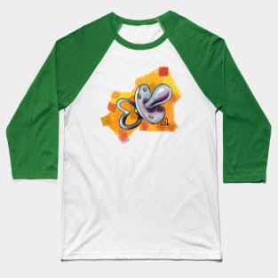 new school pacifier illustration on squared backgorund Baseball T-Shirt